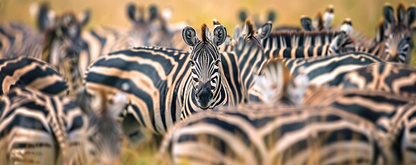 a group of zebras - obrazy, fototapety, plakaty