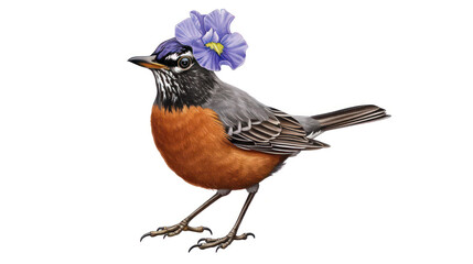 a drawing of a bird with a flower on it's head and the words iris on it's chest.