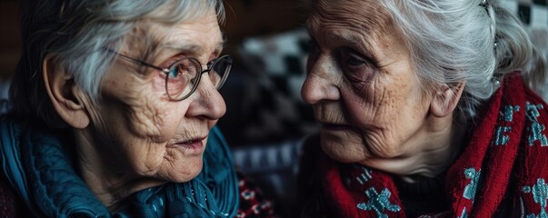 photo of 2 grandmothers - obrazy, fototapety, plakaty