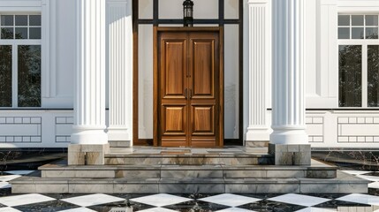 Contemporary charm of the front door by reflecting architectural details such as flowing lines, minimalist design and contemporary materials to convey a sense of sophistication and elegance.