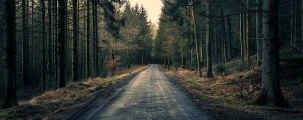 road in the middle of the forest