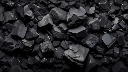 Poster Close-up of black coal, energy fuel © xuan