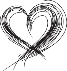 sketch of heart, Love clipart vector 