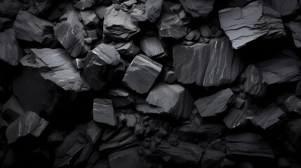 Close-up of black coal, energy fuel - obrazy, fototapety, plakaty
