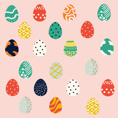 Easter holiday, Easter vector eggs and bunnies