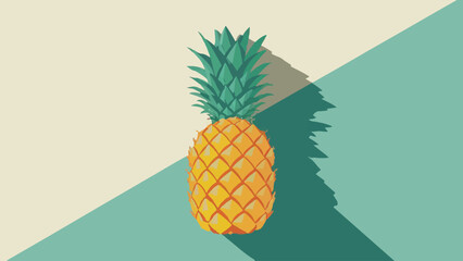 Vector Pineapple Illustration in Sleek Flat Design: Vibrant, Modern, and Engaging Artwork