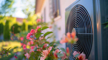 Inverter heatpump for climate friendly energy and heating with copy space