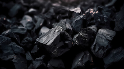 Close-up photo of black coal