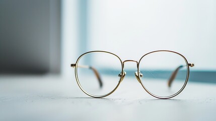 vintage glasses isolated blur background