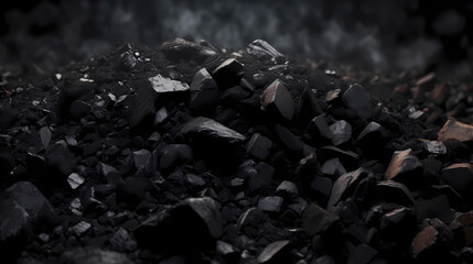 Close-up photo of black coal