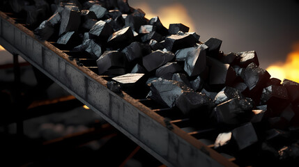 Obraz premium Close-up photo of black coal