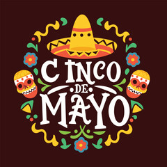 Cinco de mayo background with mexican elements vector