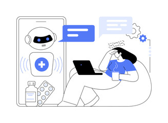 AI-Powered Healthcare Chatbots abstract concept vector illustration.
