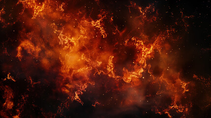 Fototapeta na wymiar Cosmic Inferno: A Fiery Nebula in Deep Space