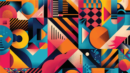 Vibrant Zigzag Dance: Dynamic Geometric Composition in Full Motion