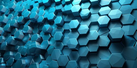 A blue background with a pattern of hexagons - stock background.