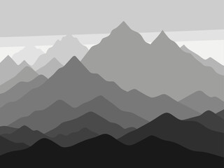 Gradient mountains: vector background design
