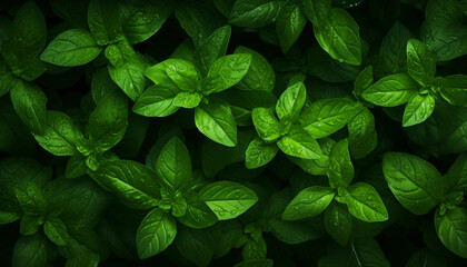 Fototapeta na wymiar basil green background