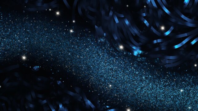 Black and blue shiny glamour glitter background. This image is perfect for a festive background or holiday card.