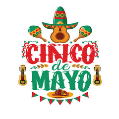 Cinco de mayo background with mexican elements vector