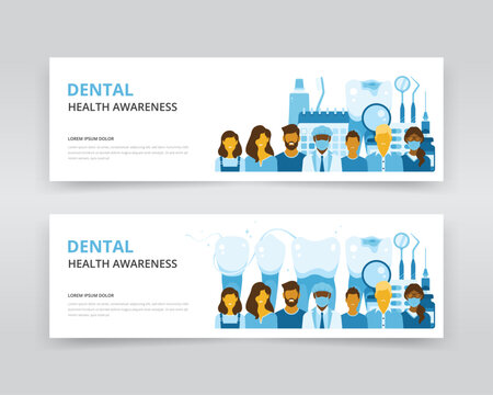 Web banner or header template ideal for raising awareness of dental conditions and the importance of good oral hygiene