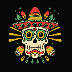 Cinco de mayo background with mexican elements vector