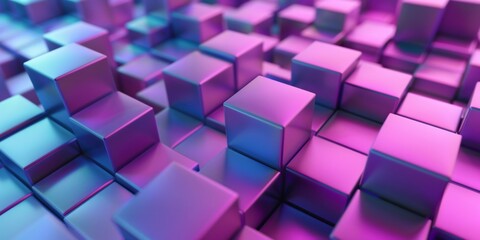 A close up of a purple and silver cube pattern - stock background.