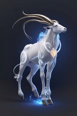 Obraz na płótnie Canvas astrology Capricorn zodiac sign Realistic 3D illustration ram or mouflon head Zodiac characteristic