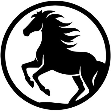 Horse logo is jumping