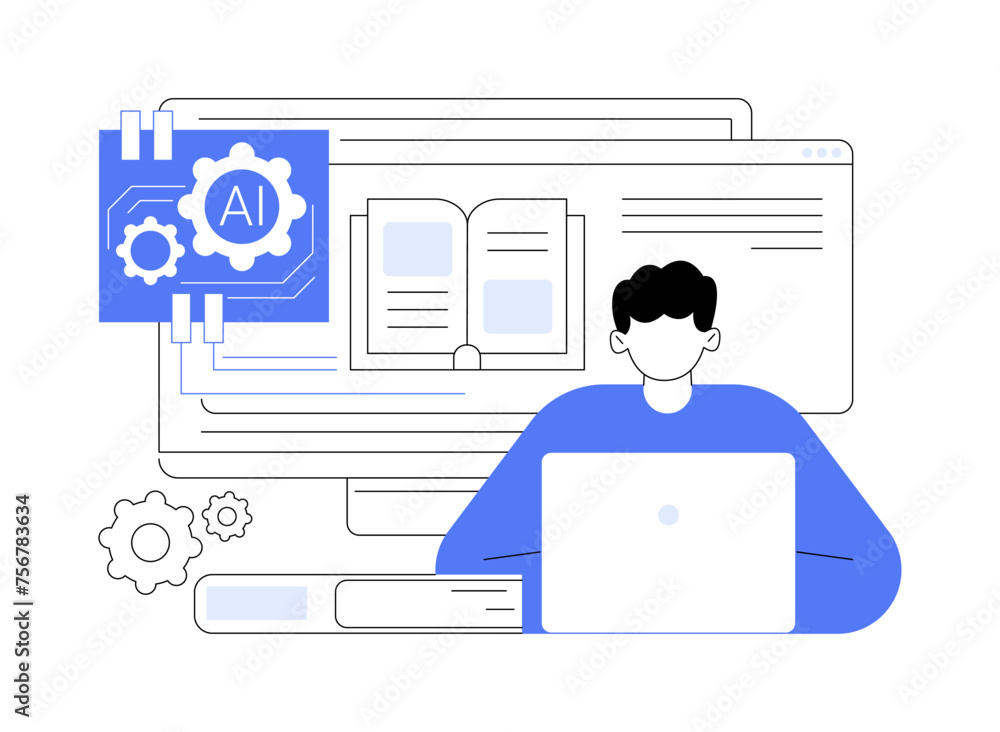 Poster ai-optimized educational resources abstract concept vector illustration.