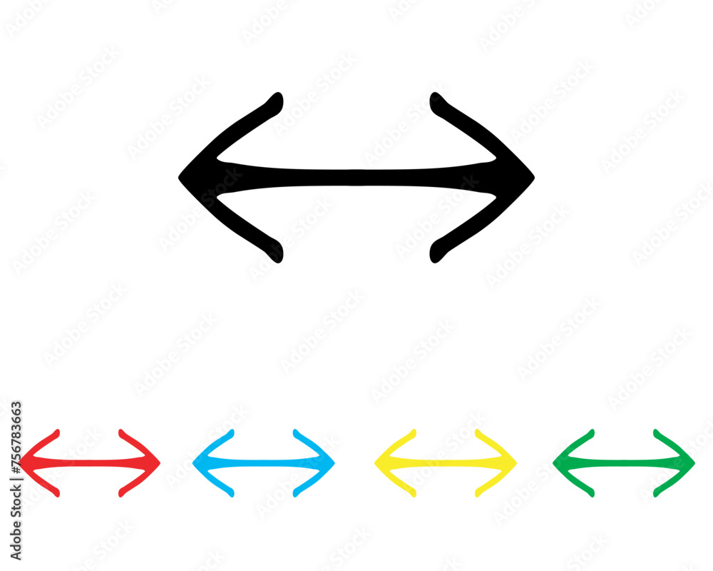 Poster double arrow icon vector. two side icon sign symbol in trendy flat style. set elements in colored ic