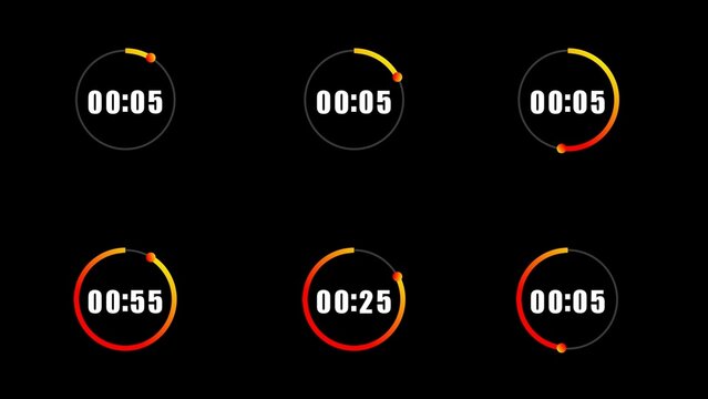 Clean Stopwatch Gradient Counter (60, 30, 10 Seconds Pack)