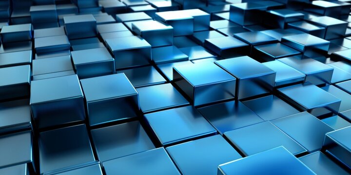 A blue image of a blocky pattern - stock background.