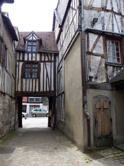 Fototapeta na wymiar Rues et maisons médiévales de Rouen