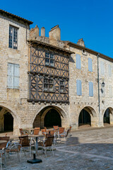 Lauzerte, Tarn et Garonne, Occitanie, France.  Way of Saint James de Compostela. An old building in...