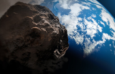 Asteroids in Space.Elements of this image furnished by NASA.,3D illustration - 756785861