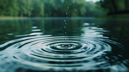 Abstract ripples on the surface of a tranquil pond, capturing the essence of a contemplative moment.