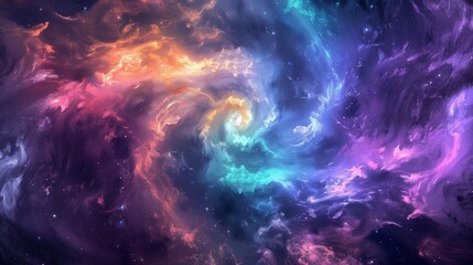 A symphony of swirling colors in a cosmic dance, reminiscent of a nebula painting the canvas of the night sky.