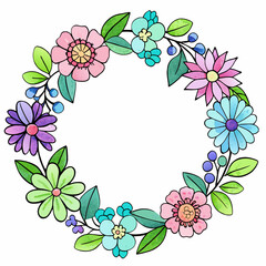 Vector flower wreath: Space for your text
