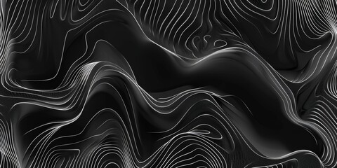 A black and white image of a wave with a lot of dots - stock background.