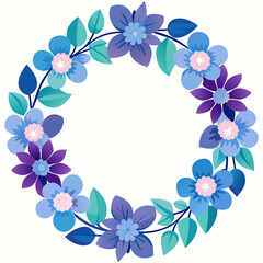 Spring Wreath: Vector Design with Place for Text
