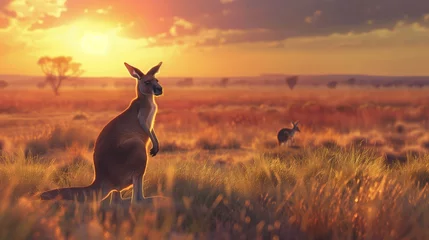  Curious kangaroos exploring the vast Australian outback. © Dave