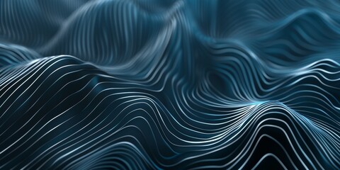 Obraz premium A blue wave with white lines - stock background.