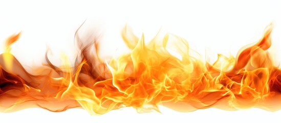 An artistic event featuring a row of fiery flames in shades of amber and peach on a white background. The heat of the flames adds a touch of fire to the cuisinethemed art piece
