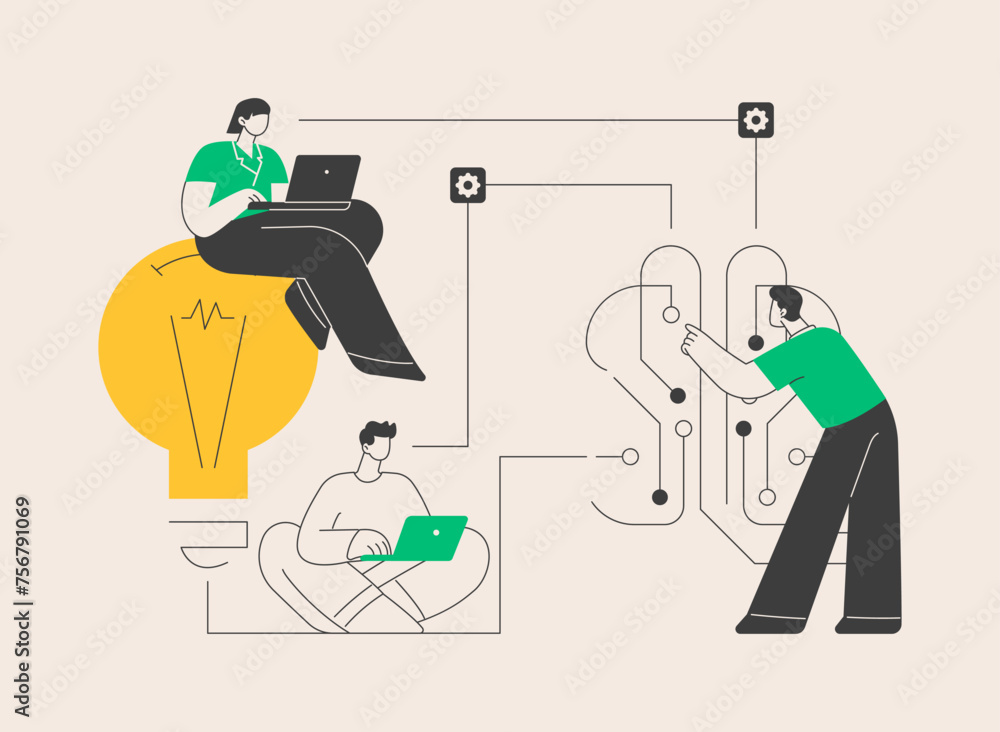 Poster brainstorming abstract concept vector illustration.
