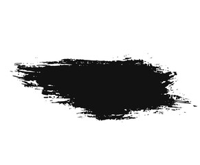 black staine brush, grunge banner, hand drawn splash. Grunge badge brush, hand drawn black