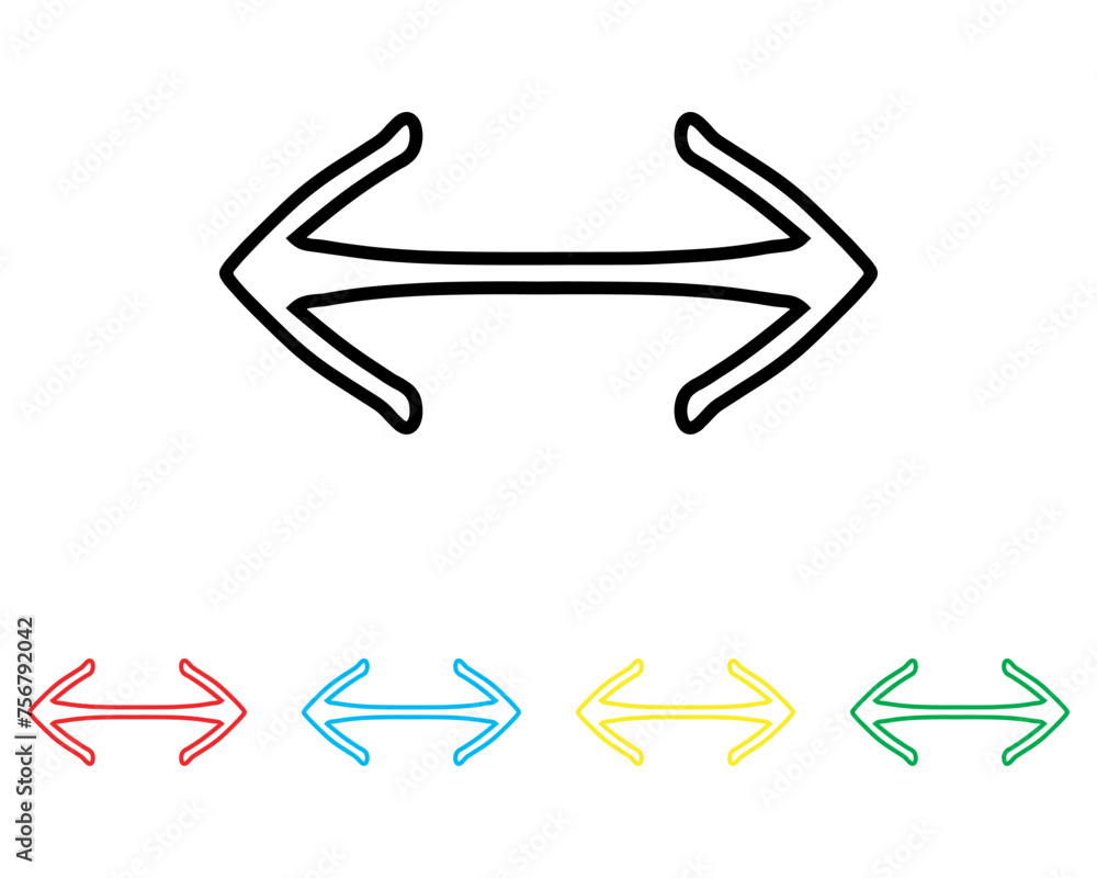Poster double arrow icon vector. two side icon sign symbol in trendy flat style. set elements in colored ic