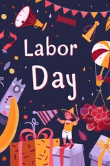 Poster for Labor Day. Flat illustration for cards, banners, etc