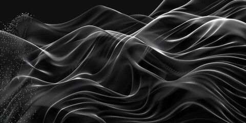 Fototapeta premium A black and white image of a wave with a lot of white dots - stock background.