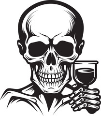 Unraveling the Mystery: Drunken Skeleton Black Logo Icon Sip on Innovation: Drunken Skeleton Vector Black Icon